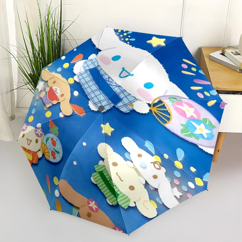 

1pc Cinnamoroll Festival Umbrella - Automatic Opening/Closing Umbrella with 3-Fold Design, Iron Frame for Outdoor Use, Perfect Gift for Fans, Traveler