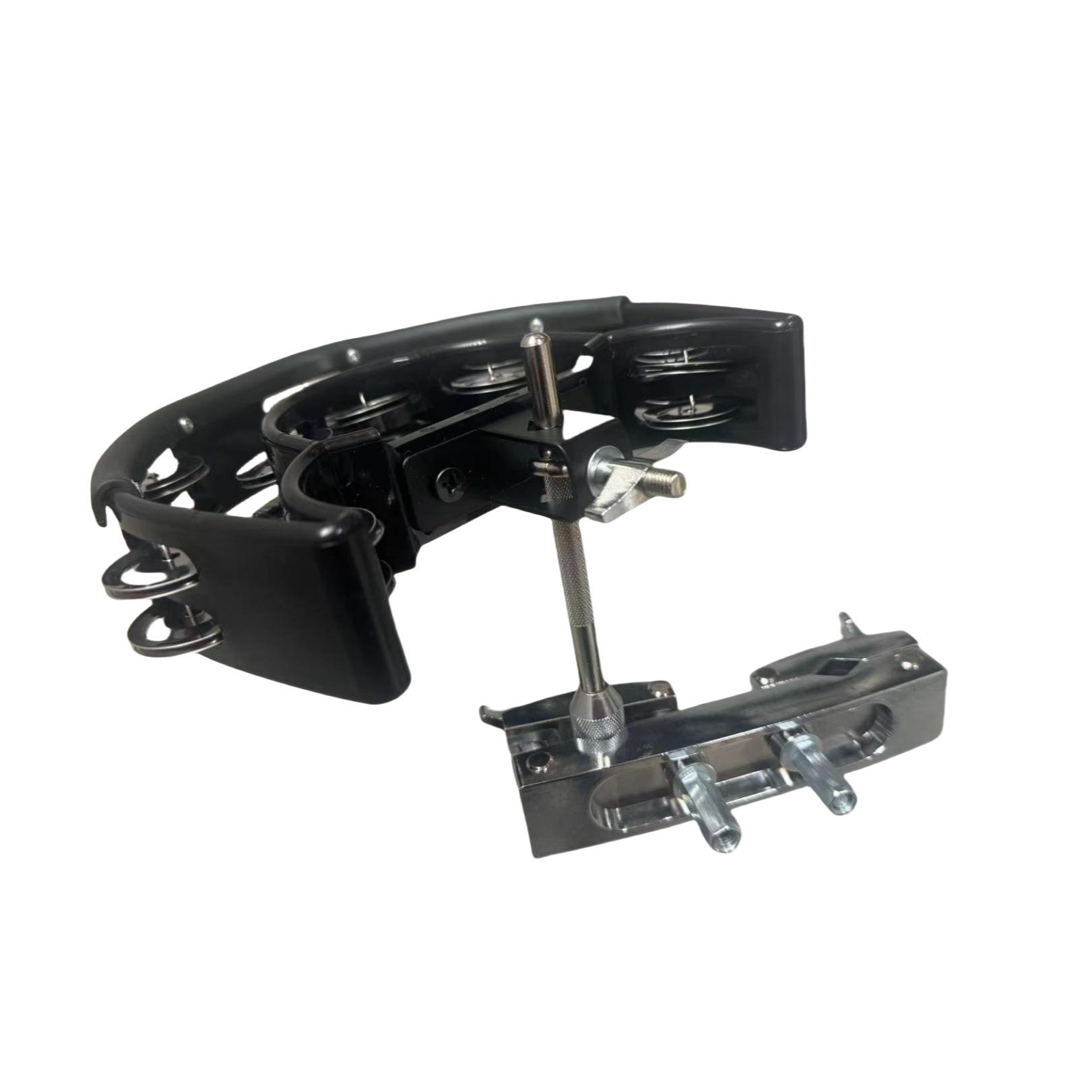 Multi-Functional Double Row Hand Bell Holder for Drum Rim and KTV Black Bell with Stand