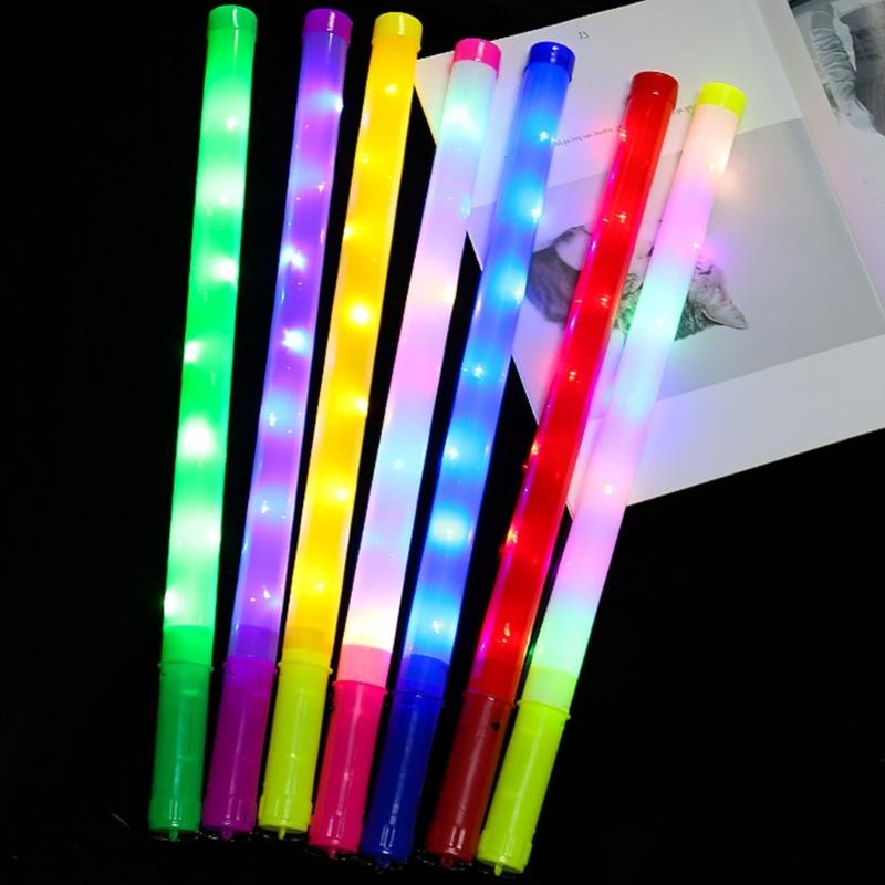 10Pcs  Color Changing Glowing LED Sticks Rainbow Colored Lighted Up Sticksfor Birthday Halloween Festival Celebration