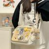 Damen Ita Tasche Japanischer Stil Umhängetasche mit Klarsichtfenster Cartoon Buchtasche Mehrere Taschen Modische Umhängetasche Schicke Hobo Tasche
