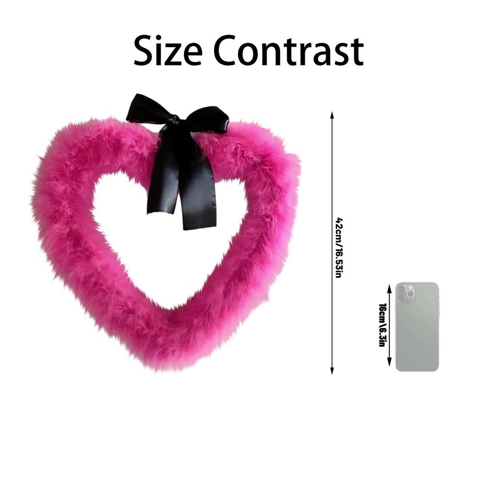 Large Heart,shaped Bow Wreath, Valentine's Day Scene Decoration Props, Valentine's Day Decorative Hanging Ornaments And Display Items.