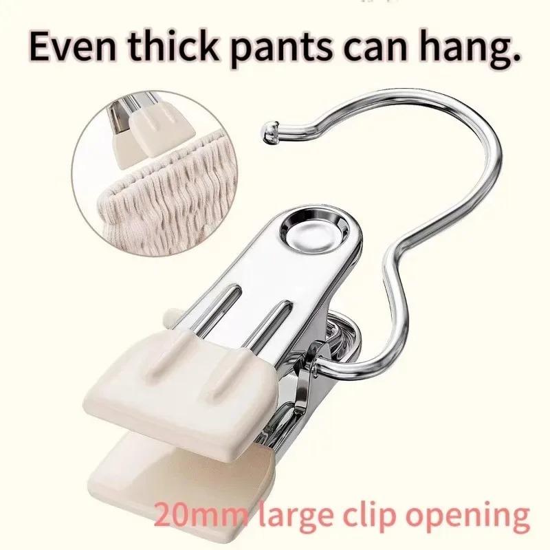 10pcs Stainless Steel Clothespins Laundry Clothes Pegs Hook Portable Hanging Clothes Clip Wardrobe Clothes Organizer Hanger