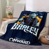1pc, Pixar Onward Barley Blue Moon Biker Jacket Throw Blanket Home Decor, Couch Cover, Outdoor Blanket, Gift, Flannel Throw