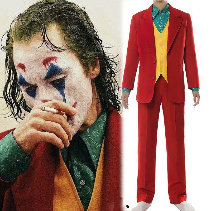 Neuer Joker Herren Film Arthur Fleck 4-teiliges Anzug-Set Clown Halloween Kostüm Cosplay