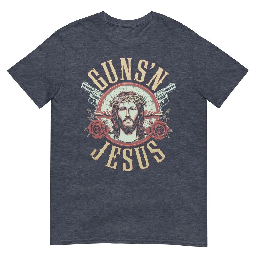 Gunns Jesus Christian Revolver Gun Lover TShirt