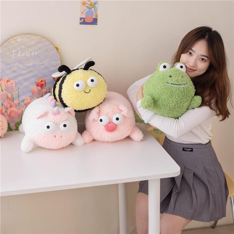 Adorable Plush Animal Dolls In Bee Frog Pig And Unicorn Designs For Kids Gifts