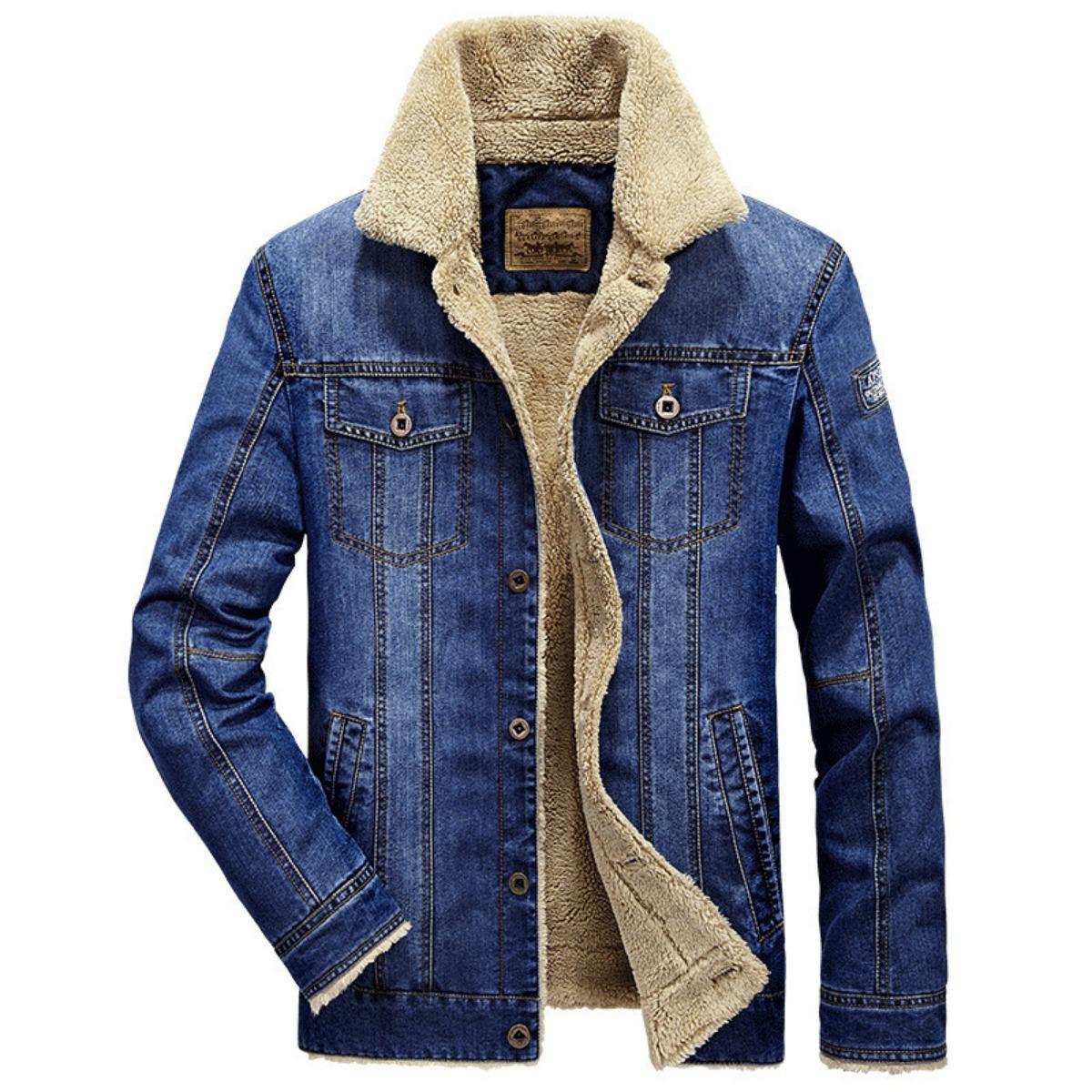 Men`s Winter Fleece Lined Thick Denim