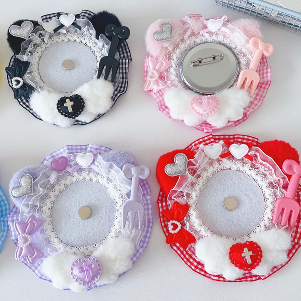 Multifunctional Lace Brooch Showcase Stand Handmade Pin Holder Badge Accessory Filled Tray Base for Fashionable Women