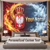 Custom Name Text Tapestry Poland Football Personalized Polyester Wall Tapestry For Bedroom And Room
