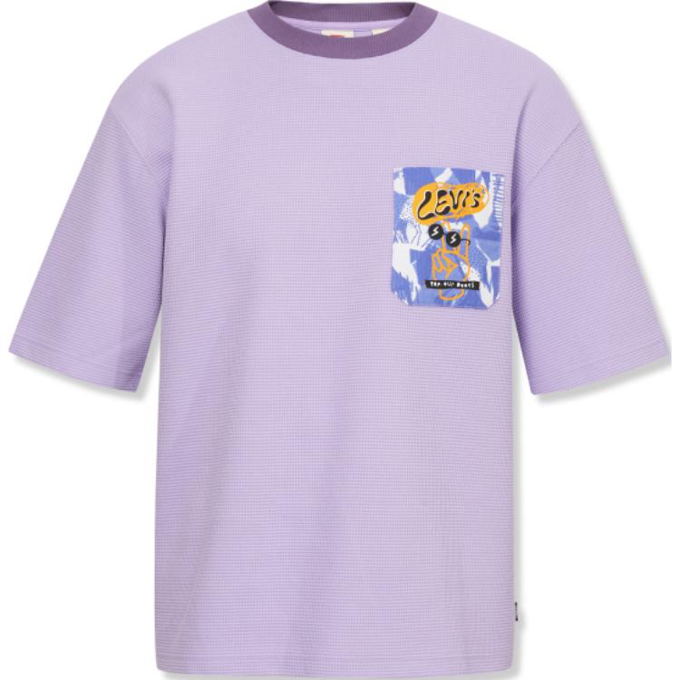 

Мужская футболка с коротким рукавом и круглым вырезом, с принтом логотипа Levis, удобная, фиолетовая A6392-0000 XS