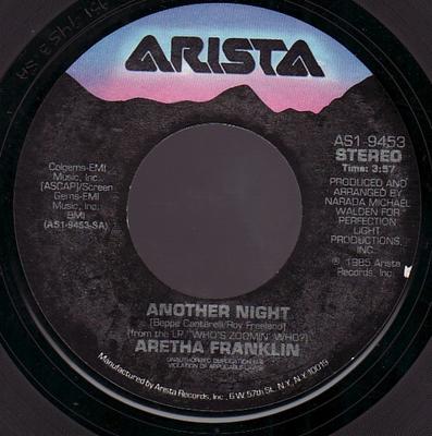 7inch Record ARETHA FRANKLIN - Another Night AS19453 Arista 1985 US Dance & Electronica Used