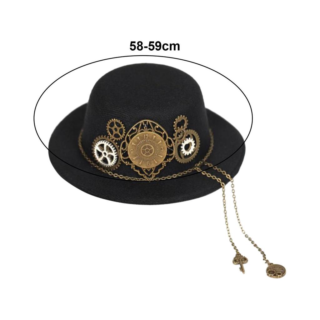 Steam Mini Top Hat Gothic Vintage Design Head Gear Metal Gears and Chain Fedoras Costume Accessories
