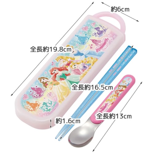 Skater Antibacterial Chopsticks Spoon Set Disney Princess 22 Made in Japan CCA1AG-A