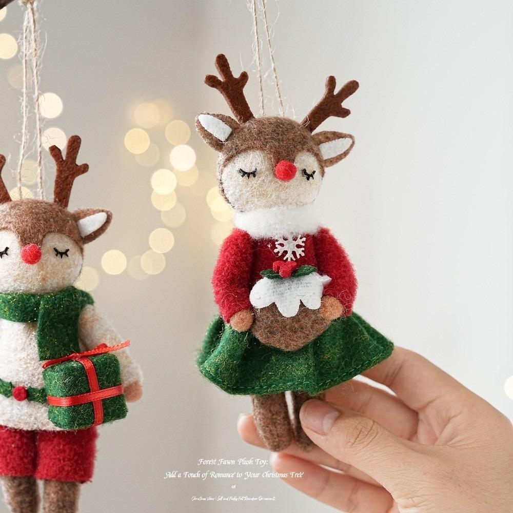 Elk Fox Tree Hanger Hanging Rope Xmas Decoration Cute Doll Pendant  Party Layout