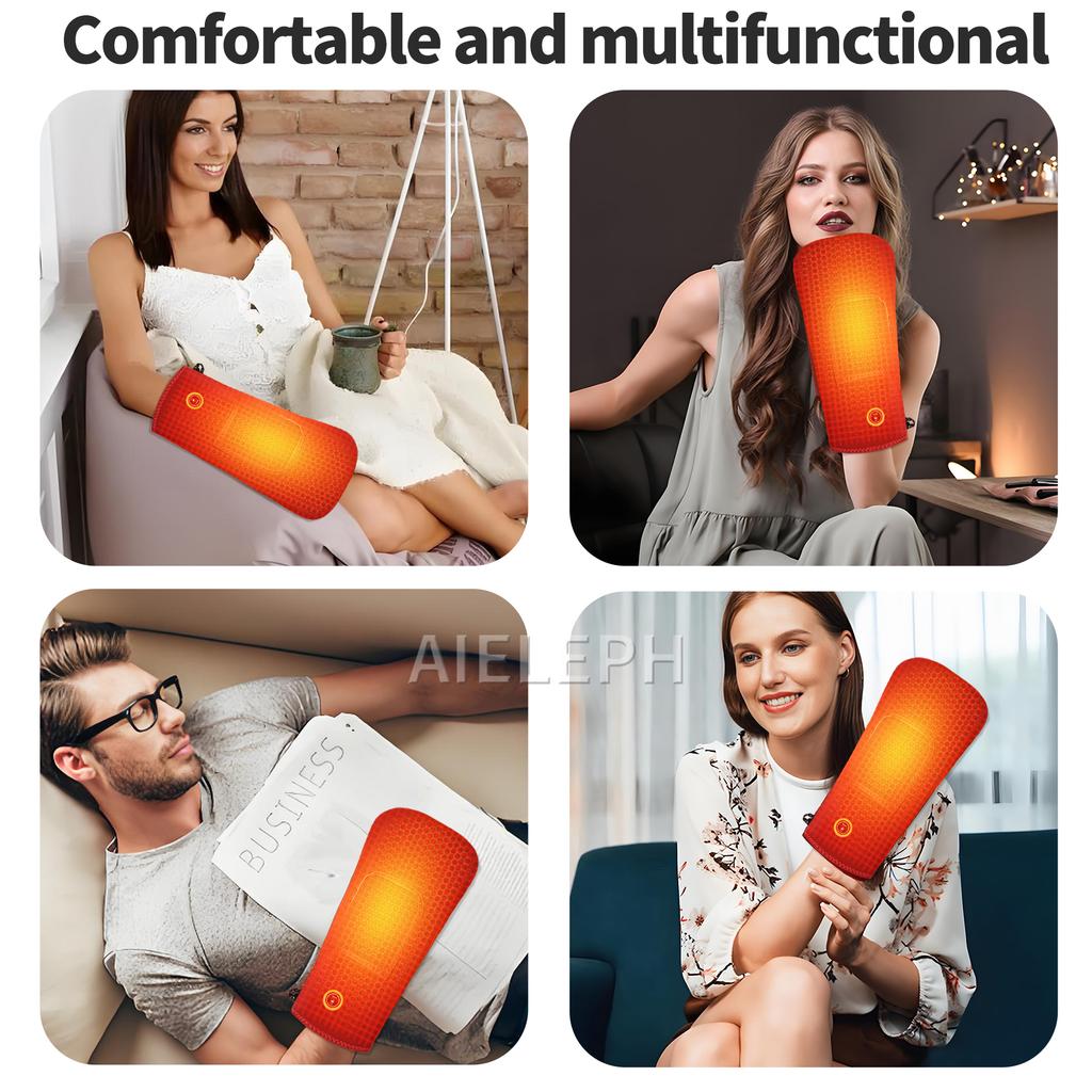 Electric Heating Hand Massager Full-Wrap Vibration Kneading for Tendonitis Mouse Hand Relief Muscle Relaxation Unisex Heated Gloves