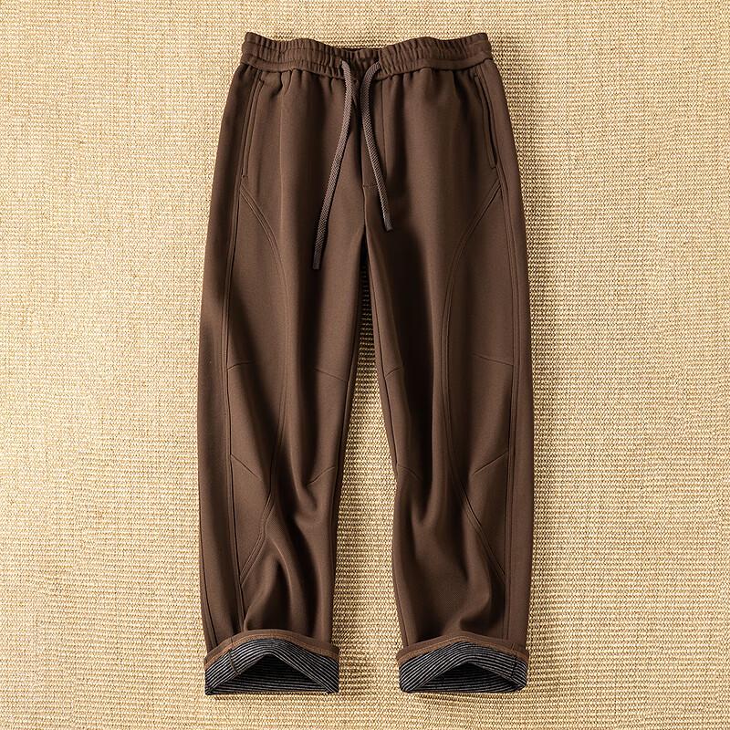 FAPAI Men s Loose-Fit Wool-Feel Curved Wide-Leg Pants 2XL