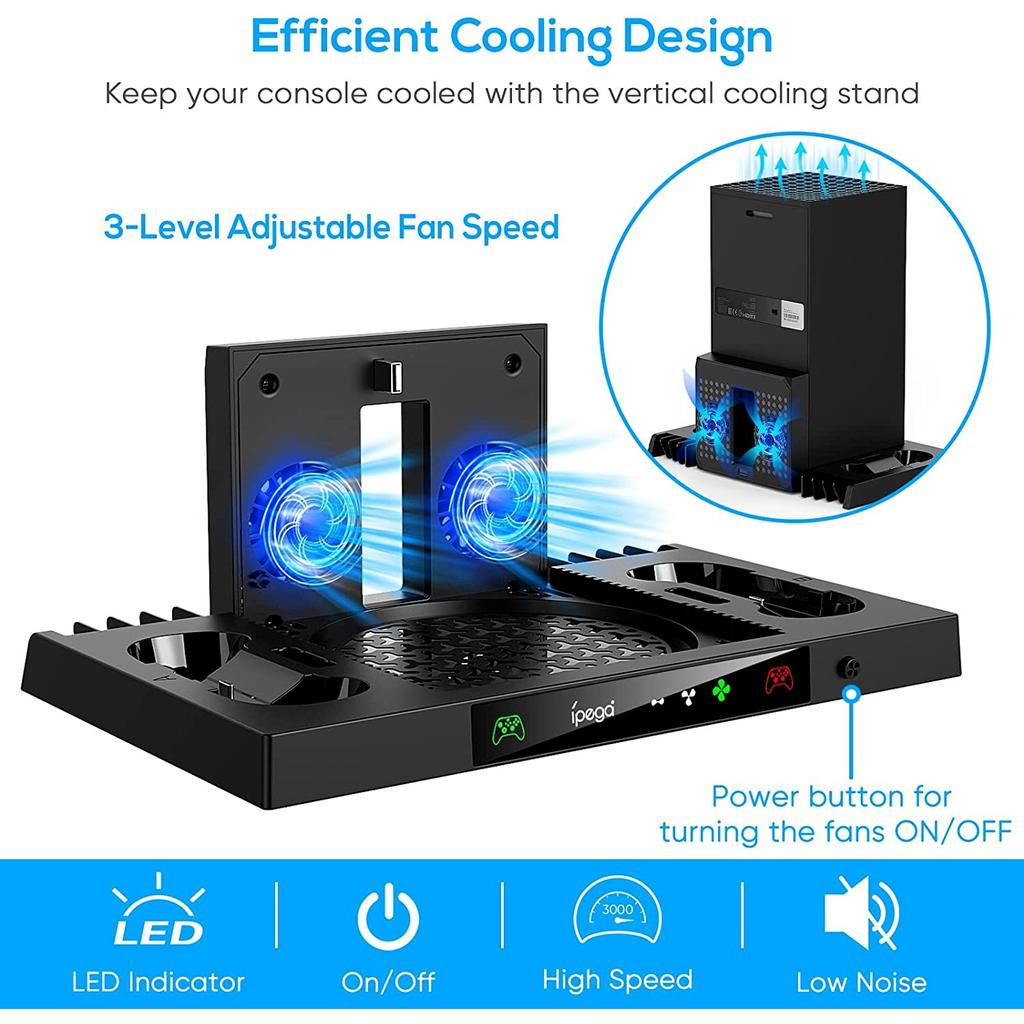 Ulepszona podstawka chłodząca do konsoli Xbox Series X, pionowy dostęp do stacji dokującej do ładowania