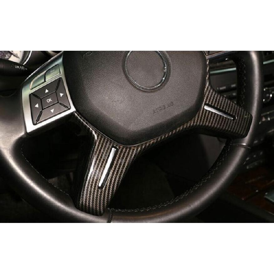 ABS Carbon Fiber Interior Cover Steering Wheel Trim For Benz C-Class 2011-2013