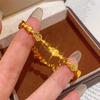 Gold CNC Dragon Scale Gourd Bracelet - Crushed Ice Design, Fu Lu Charm, Perfect Gift for Girlfriend