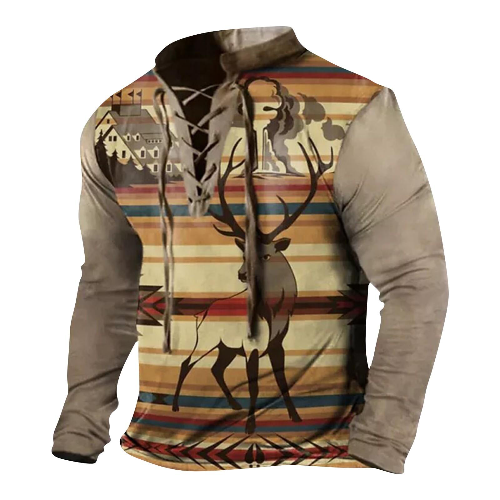 

Мужская модная повседневная рубашка с длинным рукавом и принтом в стиле ретро, ​​верхняя блузка XL хаки