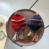 Children's Niche Vintage Machine Embroidered Lei Feng Hat Unisex Autumn Winter Warm Ear-Protecting Tassel Acrylic Common Casual