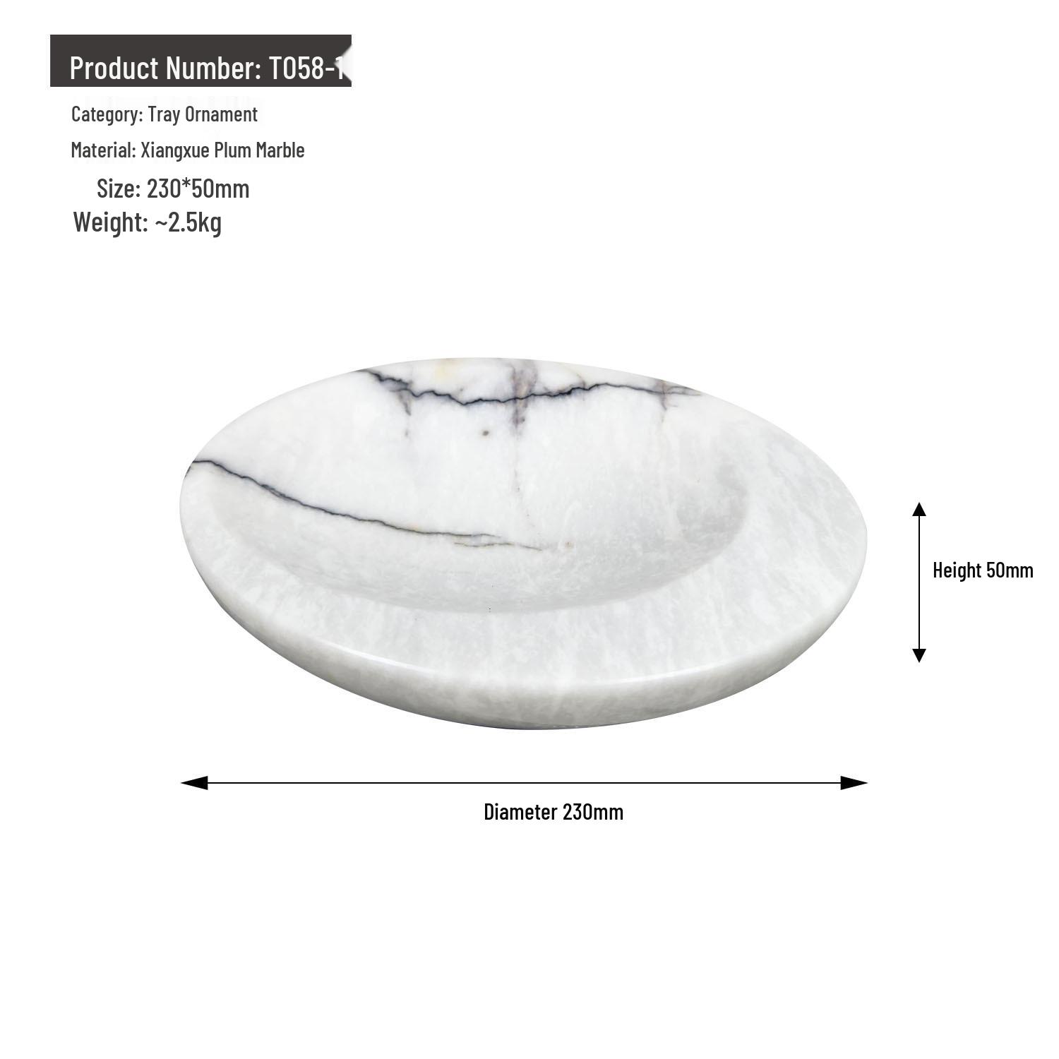 

Modern Marble Tray: Elegant Fruit Plate for Living Room, Bedroom, and Coffee Table Decor