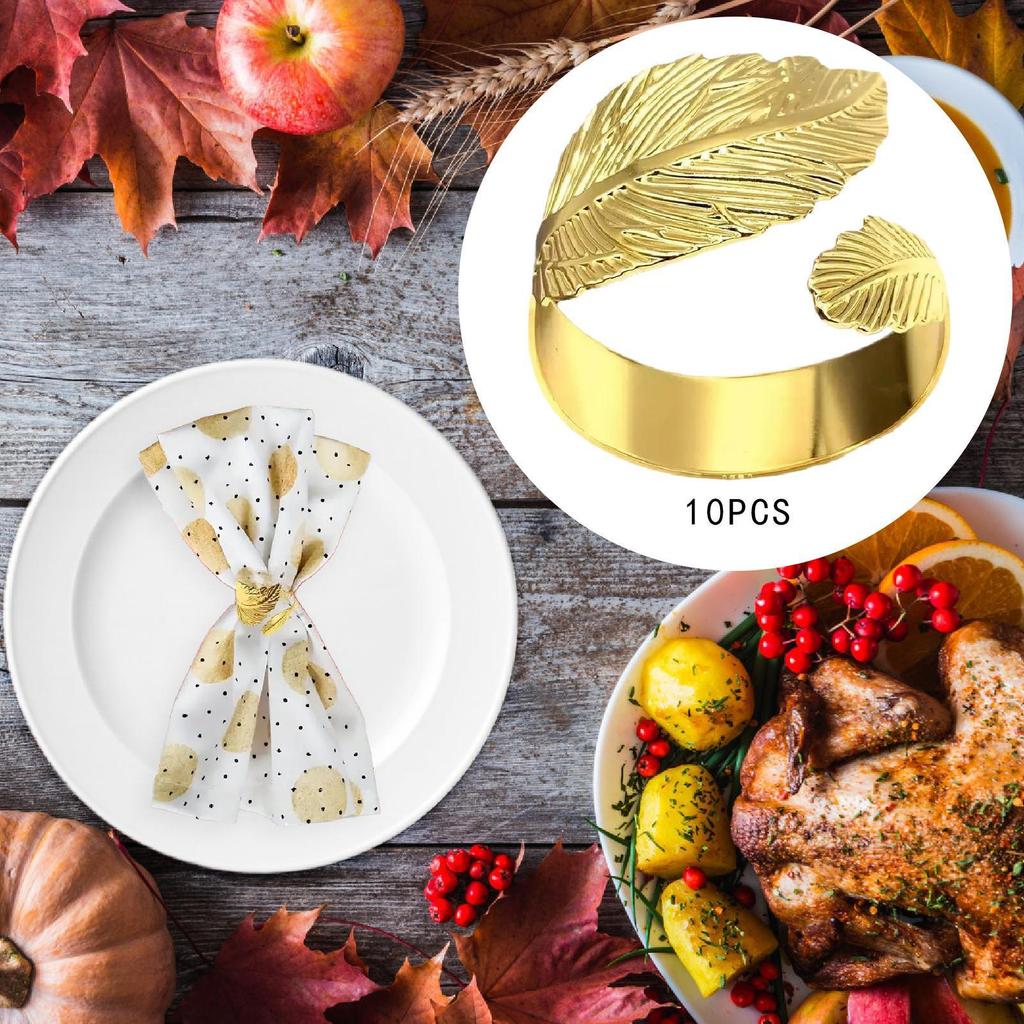 10 -piece Leave Napkin Rings Decoration