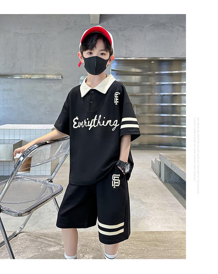 Children's Clothing Boys Summer Short-Sleeved Polo Shirt Set