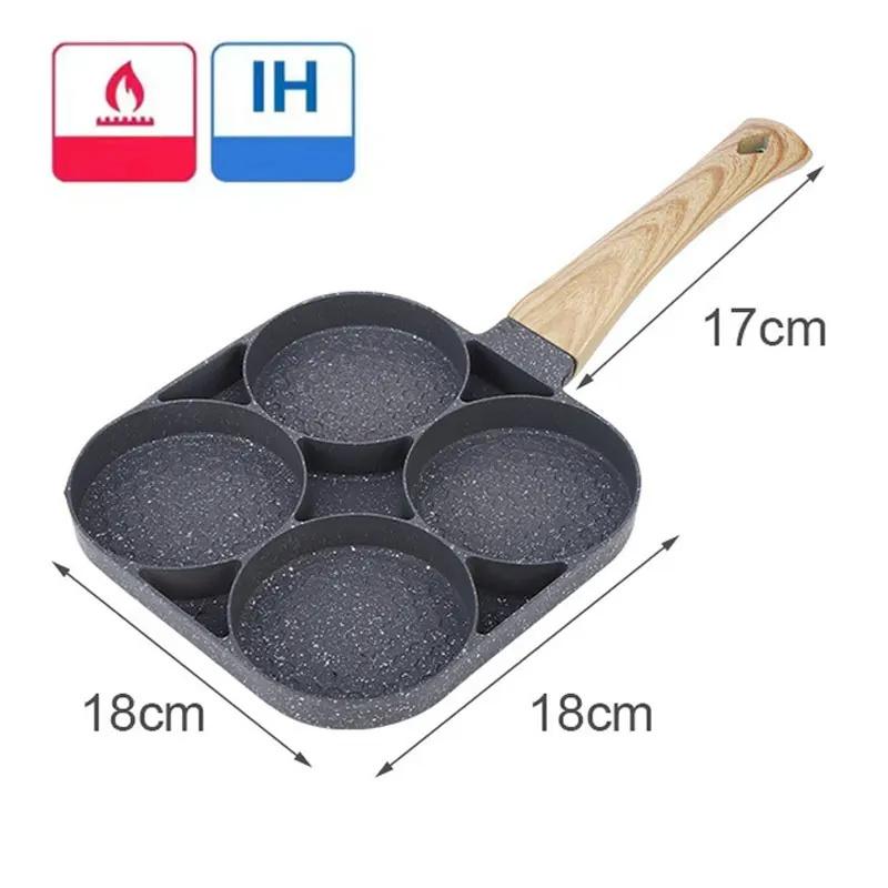 Egg Frying Pan Nonstick Pancake Pans 4-Cups Cookware Pancake Pan Egg Pan Suitable for Gas Stove Induction Cooker