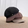 Octagonal Hat Women's Autumn and Winter Fashion Metal Buckle Newsboy Hat Temperament Versatile High Quality Retro Bud Painter Hat