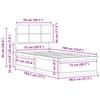 Bed Frame with Upholstered Headboard Light Grey 75 x 190 cm