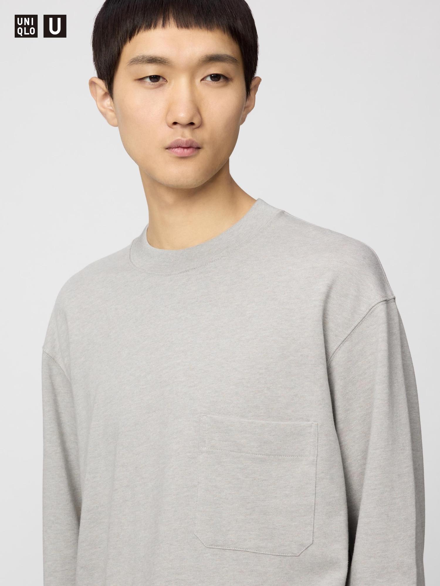

Uniqlo Японская футболка с круглым вырезом и длинным рукавом 03 GRAY/XXL