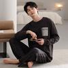Men's pajamas spring and autumn pure cotton long-sleeved casual loungewear youth men's autumn thin cotton large-size suit