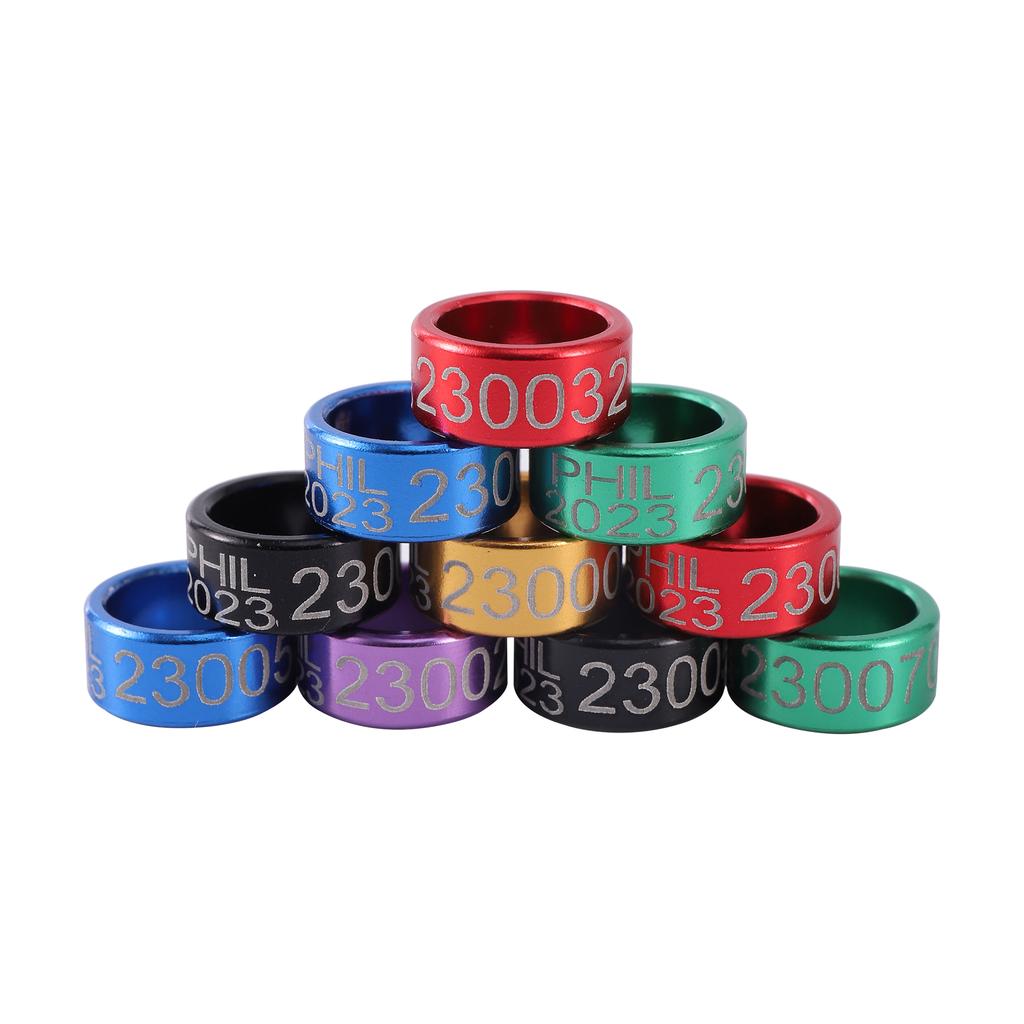 30 Stück Aluminium Taubenfußringe Taubenzubehör 8mm/10mm B 6mm Vogelringe - PHIL 2025+ Zufallszahl Papagei Haustier Vogelringe