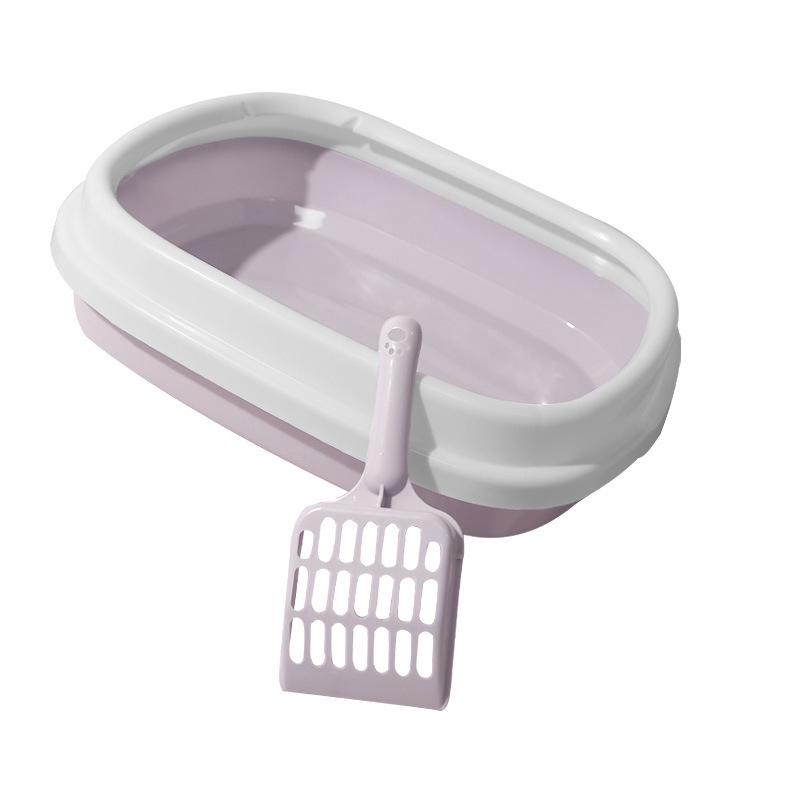 Open Anti-Splash Semi-Enclosed Cat Litter Box for All Sizes