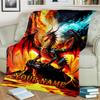 1PC Custom Name "Dragon's Fiery Flight" Flannel Blankets Patterns Throw Blanket All-Season Soft Gift for Couch, Bed, Camping Gifts
