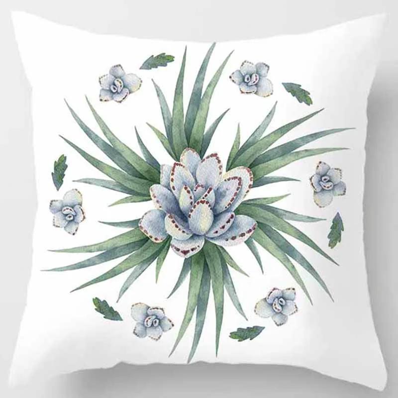 Housse De Coussin Carrée Imprimée Cactus Botanique, Taie D'oreiller Pour Canapé, Voiture, Chambre À Coucher, Décoration De Maison
