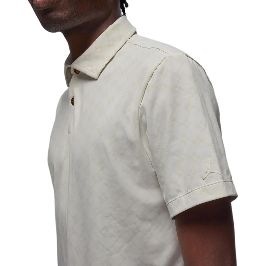 Jordan Logo Pattern Printed Short Sleeve Polo Shirt Men tops White HV1155-030