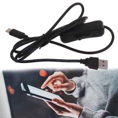 Male To Female USB Type C USB-C Cable with On Off Power Switch Button for Laptop LED Light 118cm (46inch)