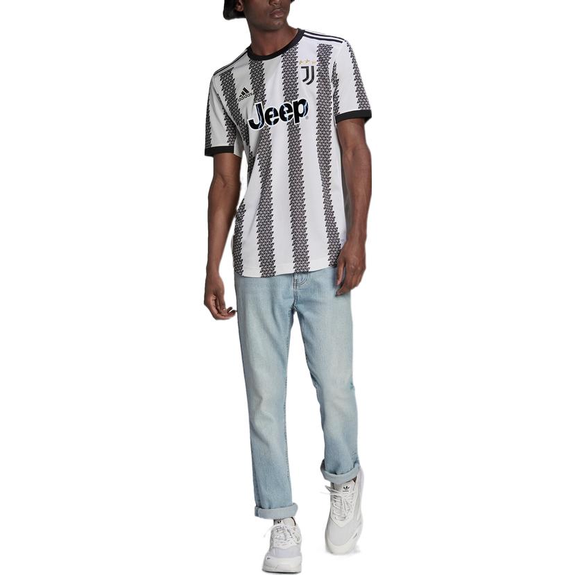 adidas White/Black Men's Juventus 22/23 Home Authentic Soccer Jersey H38902