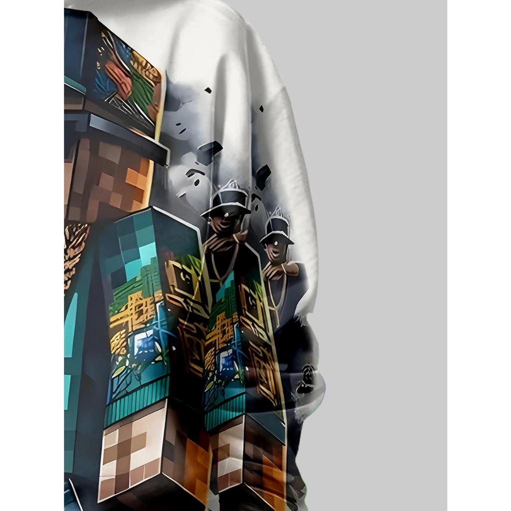 Neuer Anime-Hoodie, 3D-Cartoon-Kinderbekleidung für Jungen und Mädchen, langärmlige Herbstkleidung, geeignet für Kinder im Alter von 5-14 Jahren