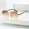 Luxury Square Rimless Sunglasses Women Designer Summer Red Glasses UV400 Shades Fashion Sun Glasses for Men