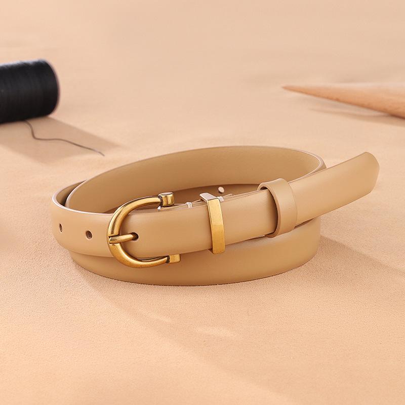 Guangzhou Top Layer Cowhide Thin Belt for Women Fashion Versatile Genuine Leather Korean Belt for Women High End Decorative Cowhide Belt