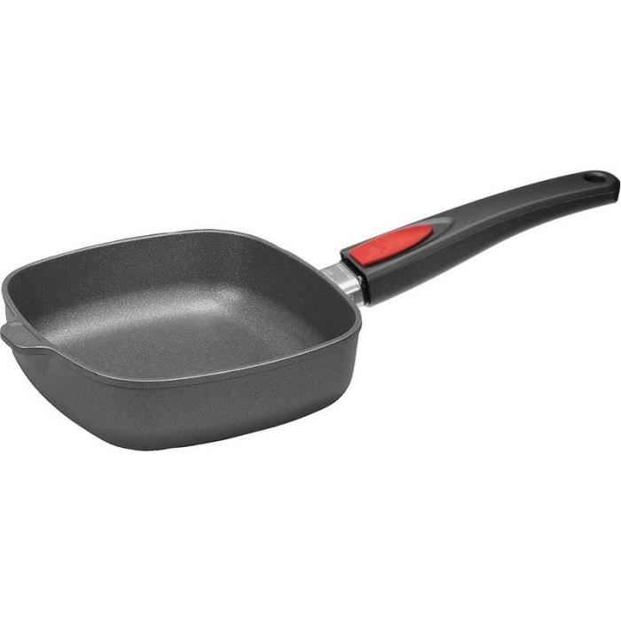 Poêle carrée 20cm - woll - induction line - anti-adhésif - poignée amovible - tous feux