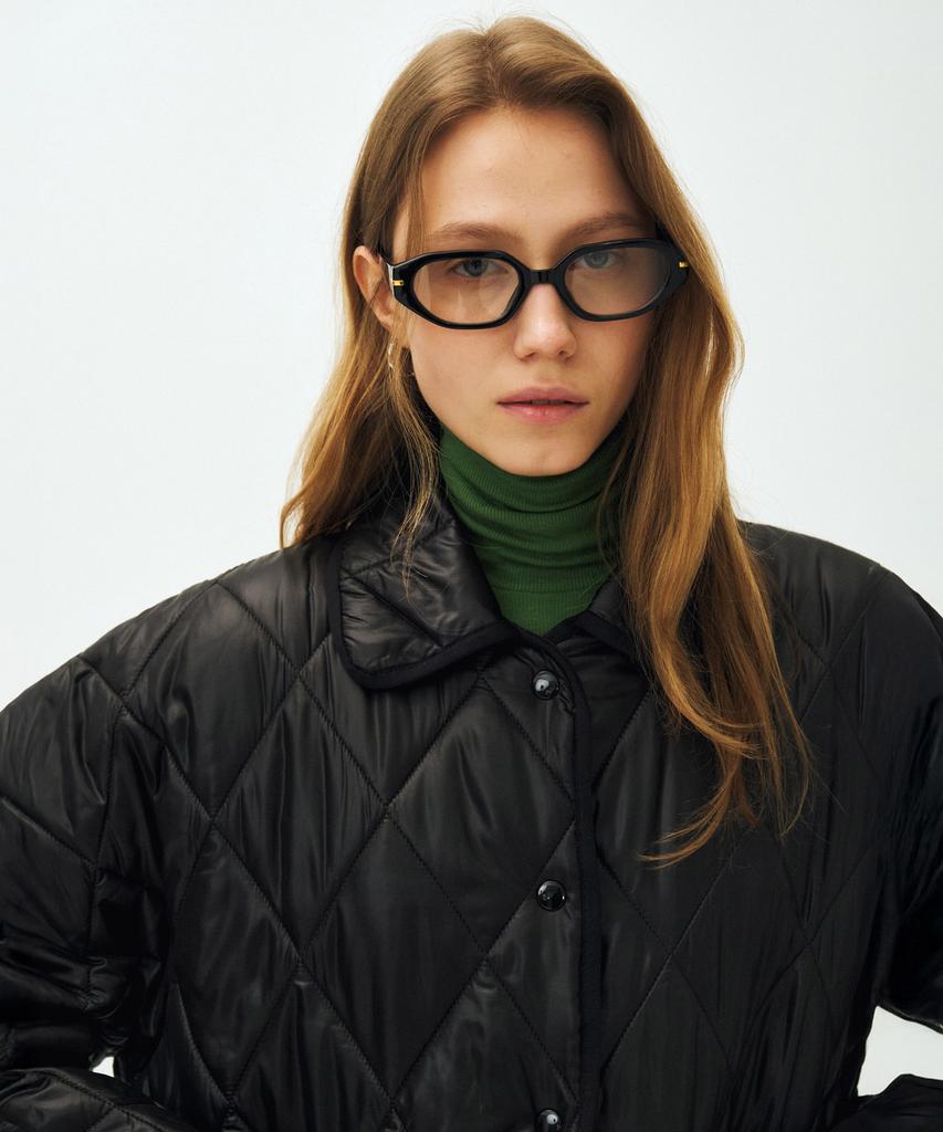 Mais Glossy Quilting Raglan Jacket / Black