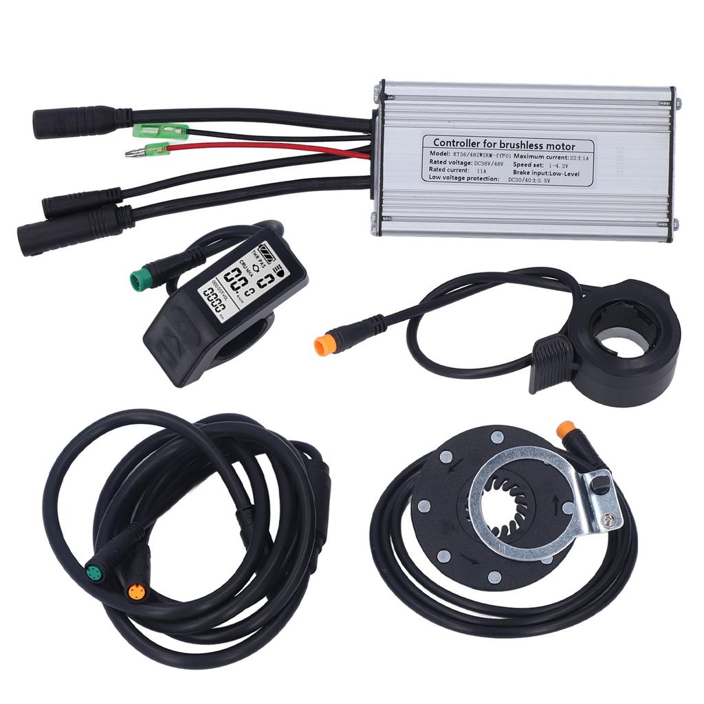 Electric Bike Motor Controller 22A Speed Controller with LCD4 Panel 1 To 2 Cable Fully Waterproof Kit for 500W Gear