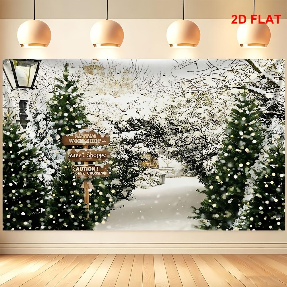 1Pcs Winter Wonderland Snowy Pine Lamp Decoration Background Winter Backdrop For Photo Studio Photo Booth Party