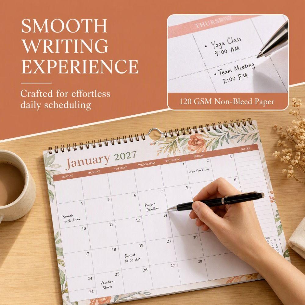 Creative Hanging Calendar with Large Grid Calendar Planner 2027 Wall Calendar  Office Stationery