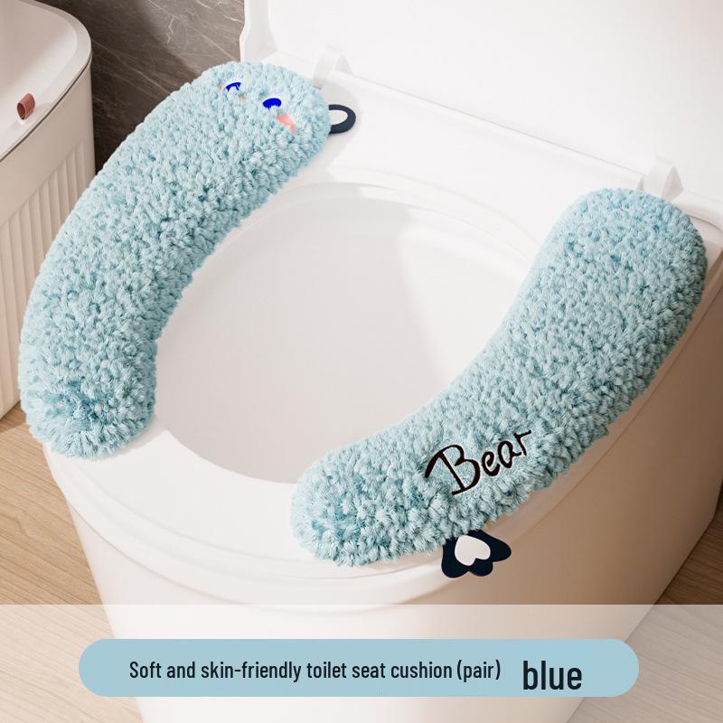 Waterproof Plush Toilet Seat Cover - Thickened for Autumn/Winter 2025