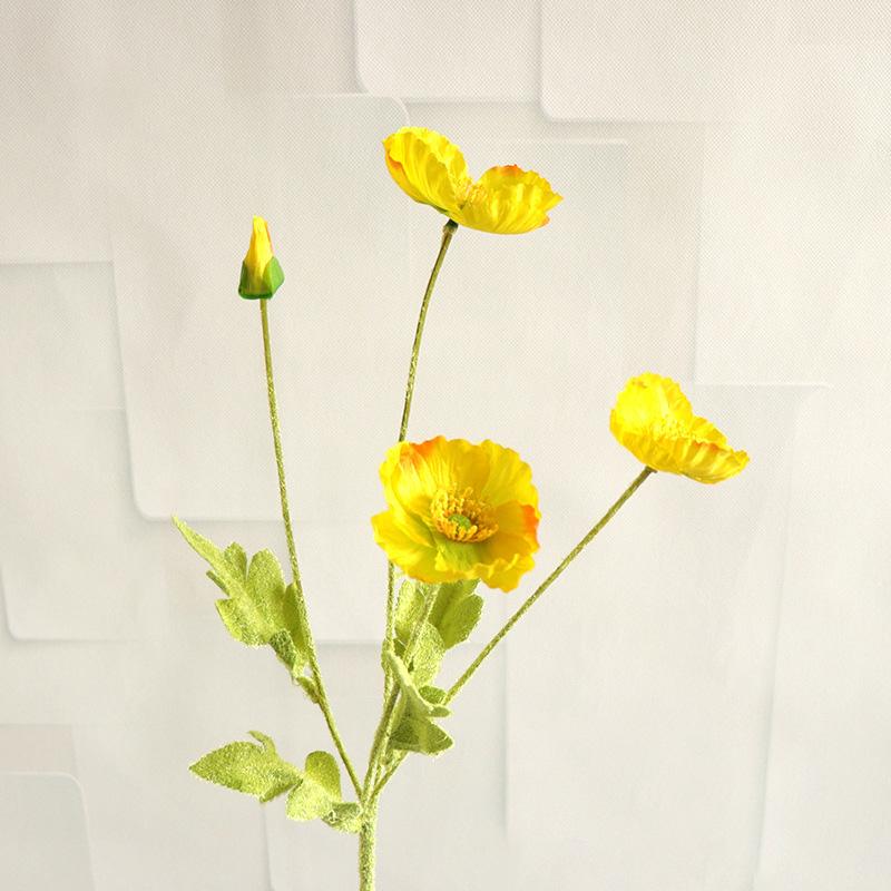 Artificial Flowers Fake Poppy Silk Flowers Long Stem Housewarming Garden Decor Wedding Poppy Flower Wedding Bridal DIY Bouquet